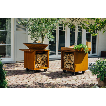 OFYR CLASSIC STORAGE 100 PRO - BRASIER BARBECUE AVEC PORTE-BOIS ET ROUES