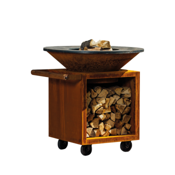 OFYR CLASSIC STORAGE 100 PRO - BRASIER BARBECUE AVEC PORTE-BOIS ET ROUES