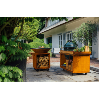 OFYR CLASSIC STORAGE 100 PRO - BRASIER BARBECUE AVEC PORTE-BOIS ET ROUES