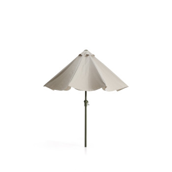 Parasol Milna beige à mât central et structure en acier