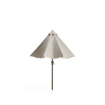 Parasol Milna beige à mât central et structure en acier