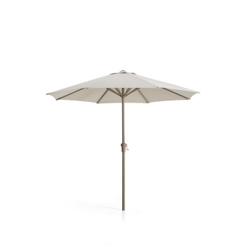 Parasol Milna beige à mât central et structure en acier