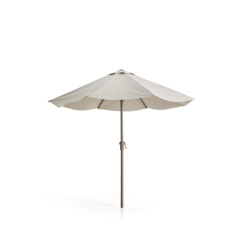 Parasol Milna beige à mât central et structure en acier
