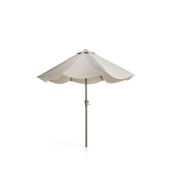 Parasol Milna beige à mât central et structure en acier