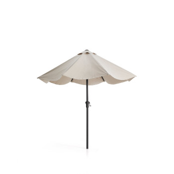 Parasol Milna beige à mât central et structure en acier