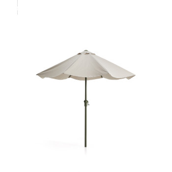 Parasol Milna beige à mât central et structure en acier