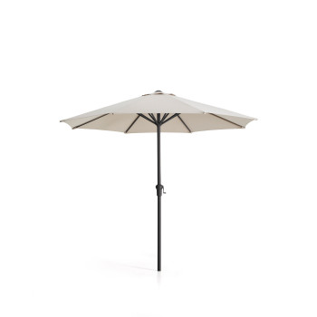 Parasol Milna beige à mât central et structure en acier