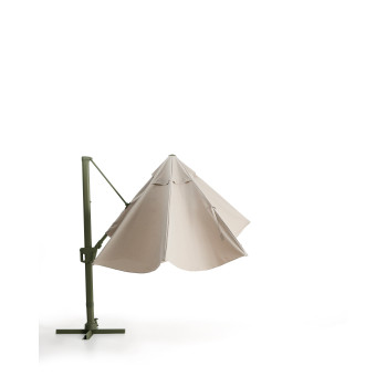 Parapluie Noli beige excentrique avec structure en aluminium
