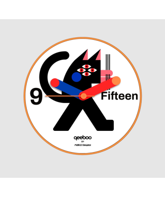 Horloge murale chat noir QEEBOO