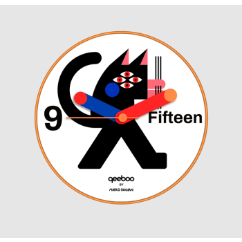 Horloge murale chat noir QEEBOO