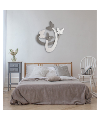 Horloge PAPILLONS BLANCS ET TAUPE P4794 PINTDECOR
