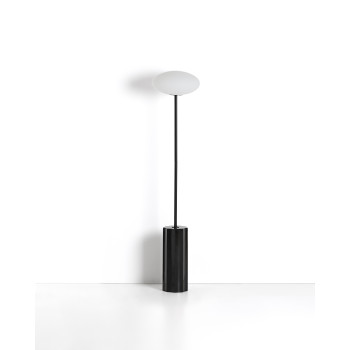 Lampadaire Idela en verre fumé et marbre noir