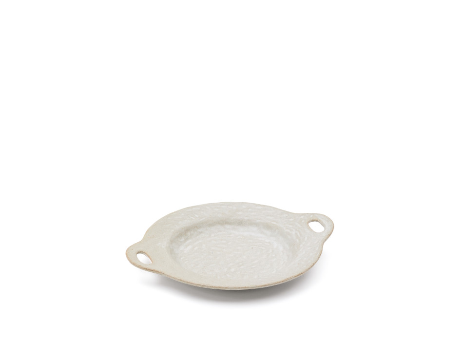 Assiette plate en céramique beige Zunel