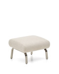 Repose-pieds Amsen beige avec pieds en acier inoxydable brossé, 68 x 55 cm