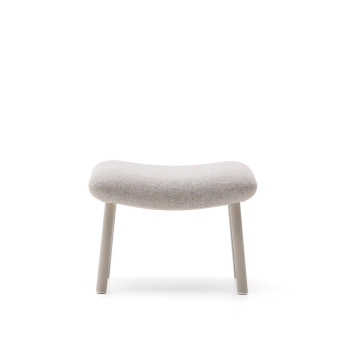 Repose-pieds Inari peint beige et acier beige 60 x 50 cm FSC Mix Credit