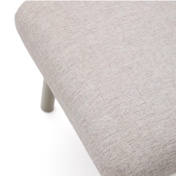 Repose-pieds Inari peint beige et acier beige 60 x 50 cm FSC Mix Credit