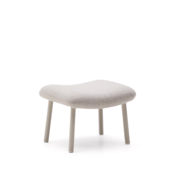 Repose-pieds Inari peint beige et acier beige 60 x 50 cm FSC Mix Credit