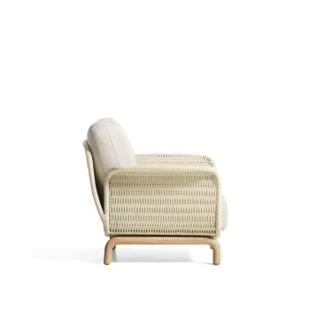 Fauteuil Alipa en bois d'acacia massif et corde