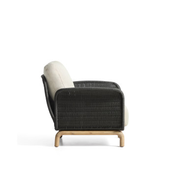 Fauteuil Alipa en bois d'acacia massif et corde