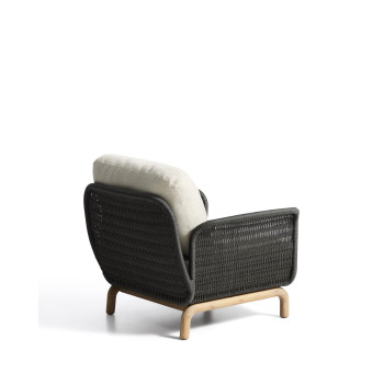 Fauteuil Alipa en bois d'acacia massif et corde