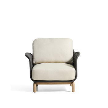 Fauteuil Alipa en bois d'acacia massif et corde
