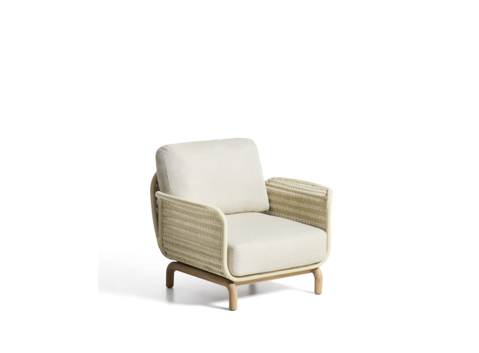 Fauteuil Alipa en bois d'acacia massif et corde