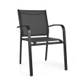 Fauteuil empilable Sullivan en aluminium anthracite 61 x 56 cm, hauteur 43/60/84 cm
