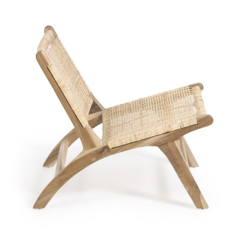 Fauteuil Beida en bois de teck massif
