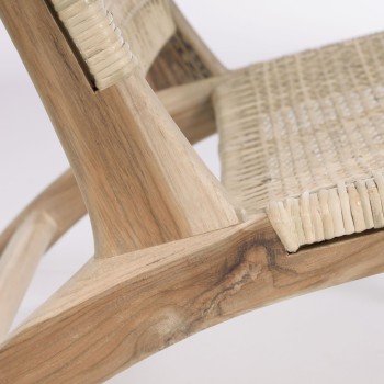 Fauteuil Beida en bois de teck massif