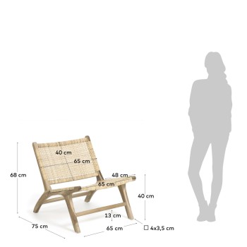 Fauteuil Beida en bois de teck massif