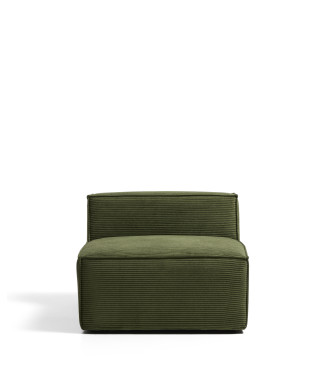 Fauteuil Blok en velours côtelé vert épais, 90 cm, certifié FSC Mix