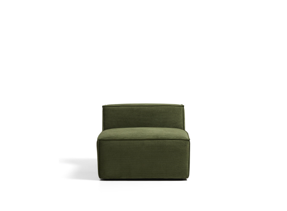 Fauteuil Blok en velours côtelé vert épais, 90 cm, certifié FSC Mix