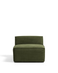 Fauteuil Blok en velours côtelé vert épais, 90 cm, certifié FSC Mix