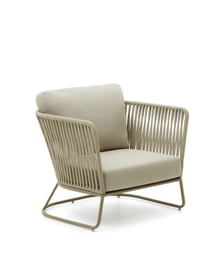 Fauteuil d'extérieur Saconca en corde et acier galvanisé