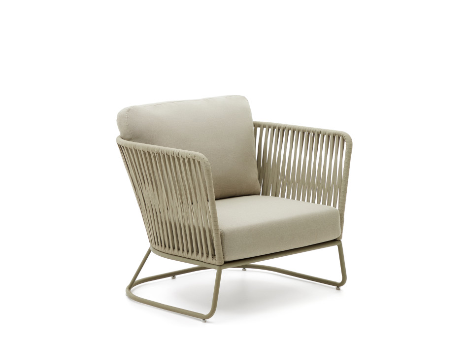 Fauteuil d'extérieur Saconca en corde et acier galvanisé