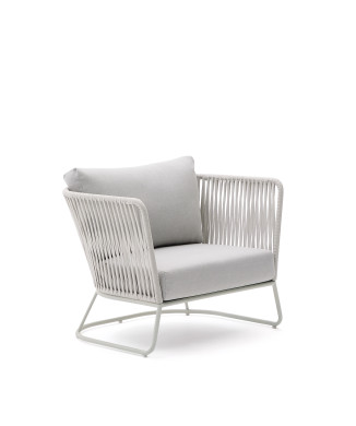 Fauteuil d'extérieur Saconca en corde et acier galvanisé