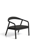Fauteuil Derile en chêne massif avec finition noire et corde en papier noir, crédit FSC Mix.