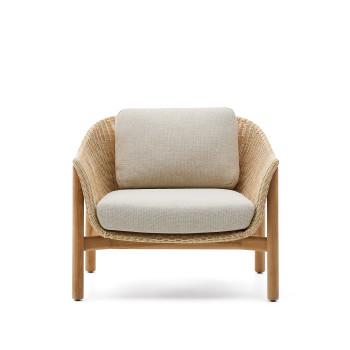 Fauteuil Galea en bois de teck massif et rotin synthétique 100% FSC
