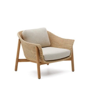 Fauteuil Galea en bois de teck massif et rotin synthétique 100% FSC
