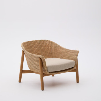 Fauteuil Galea en bois de teck massif et rotin synthétique 100% FSC