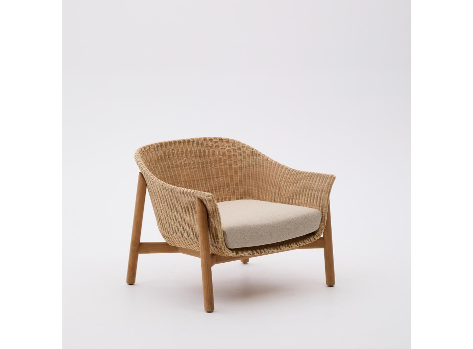 Fauteuil Galea en bois de teck massif et rotin synthétique 100% FSC