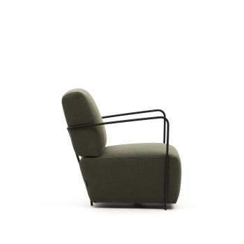 Fauteuil Gamer vert et métal avec finition peinte en noir mat