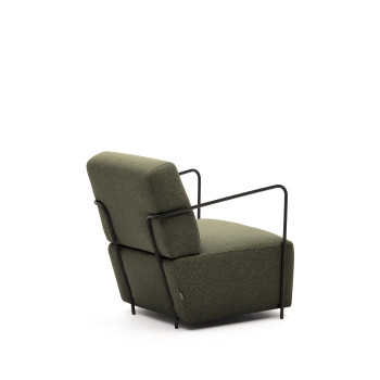 Fauteuil Gamer vert et métal avec finition peinte en noir mat