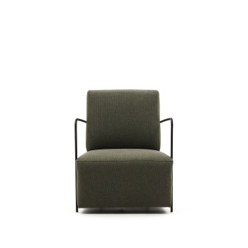 Fauteuil Gamer vert et métal avec finition peinte en noir mat