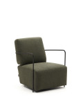 Fauteuil Gamer vert et métal avec finition peinte en noir mat
