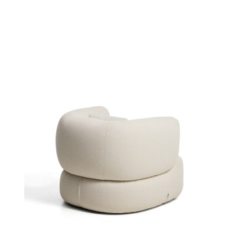 Fauteuil pivotant Martina avec coussin en chenille écrue, crédit FSC Mix