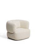 Fauteuil pivotant Martina avec coussin en chenille écrue, crédit FSC Mix