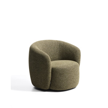 Fauteuil pivotant Odenia en micro bouclé