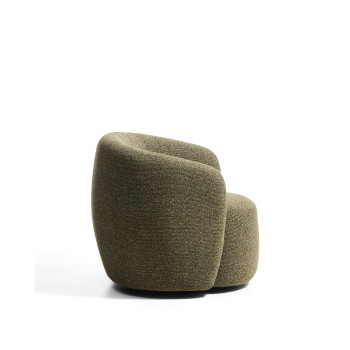 Fauteuil pivotant Odenia en micro bouclé