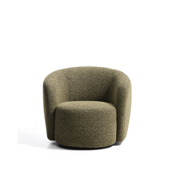 Fauteuil pivotant Odenia en micro bouclé